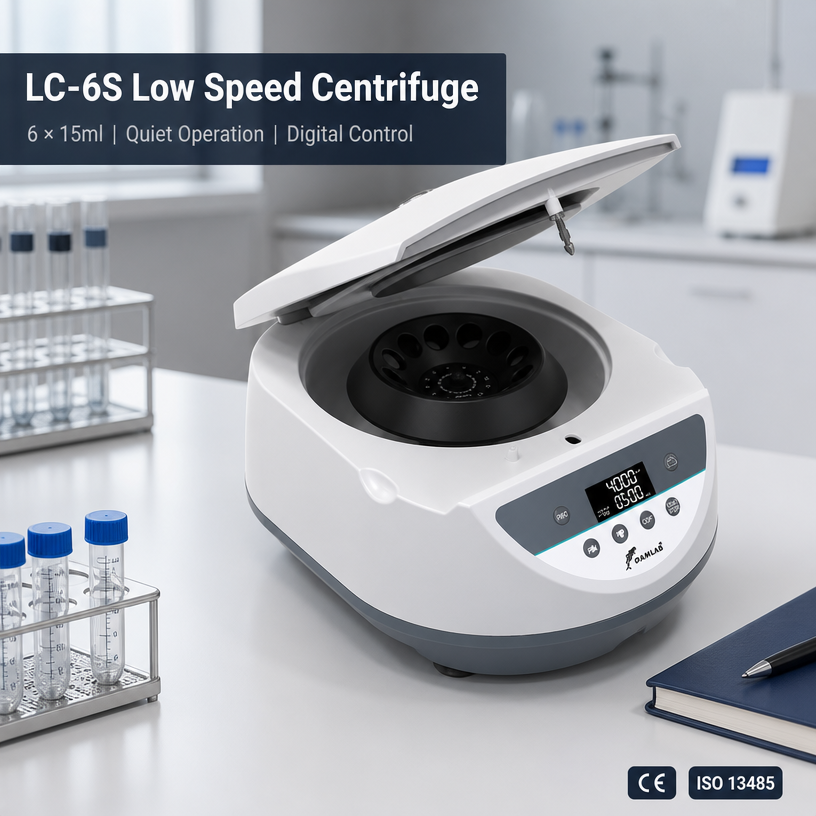 High Speed LC-6S Centrifuge Adjustable 500-5000rpm Timer 10s-99min 6x15ml for Blood Serum Research Featured Image